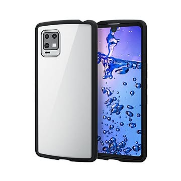 エレコム AQUOS zero6 ケース カバー ハイブリッドケース 耐衝撃 薄型 軽量 クリアタイプ ストラップホール付 ブラック PM-S214TSLFCBK