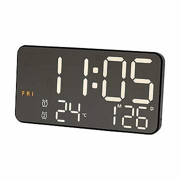 SLOWER スロウワー LED CLOCK Cielo AL LEDクロック シエロ (アルミヘアラインディスプレイ) デジタル表示 月日表示 曜日表示 室温表示 温度表示 置き掛け兼用