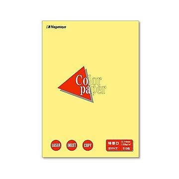 （まとめ） Nagatoya カラーペーパー B5判 特厚口 ナ-4403 クリーム 50枚入 【×5セット】