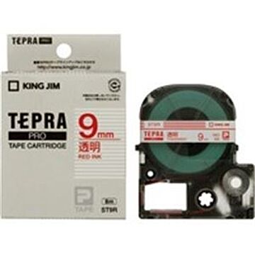 (業務用5セット) キングジム テプラPROテープ/ラベルライター用テープ 幅：9mm ST9R 透明に赤文字