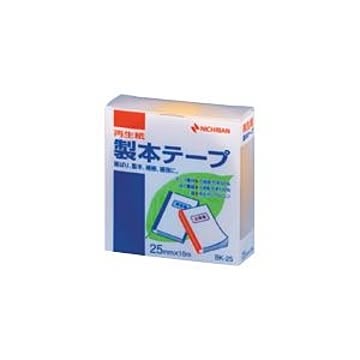（まとめ） ニチバン 製本テープ〈再生紙〉 25mm幅 BK-252 黄 1巻入 【×5セット】