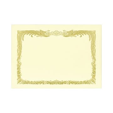 (まとめ) TANOSEE 賞状用紙 クリーム A4 タテ書用 業務用パック 1ケース（100枚）  【×5セット】