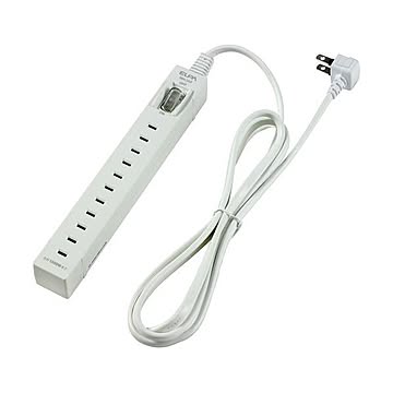 （まとめ）ELPAフリー挿し込み式スリムタップ(集中スイッチ付) 5個口 1.5m WL-SW5015B(W) 1個【×3セット】