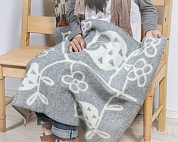 クリッパン(KLIPPAN) 242201 フクロウ ウールミニブランケット 65×90cm グレー（グレイ）