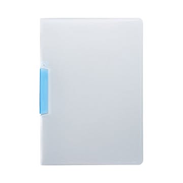 （まとめ）TANOSEE スライドクリップファイルA4タテ クリアブルー 1冊 【×50セット】