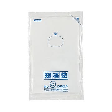 （まとめ） ジャパックス 規格袋 9号 ヨコ150×タテ250×厚み0.03mm K-09 1パック（100枚） 【×30セット】