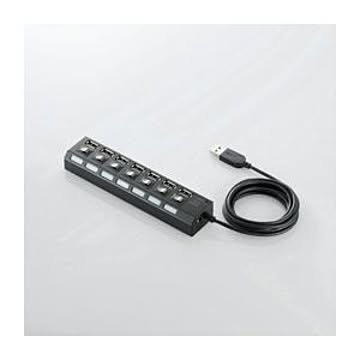 エレコム 個別スイッチ付 7ポートUSBハブ U2H-TZS720SBK