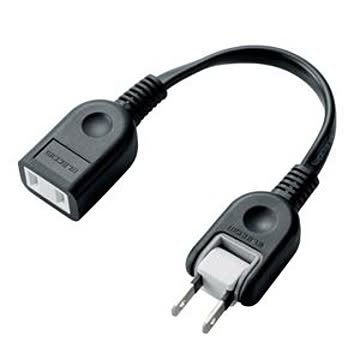 (まとめ) エレコム ACアダプタ用電源延長コード 2Pオス-メス 1個口 ブラック 0.1m T-ADR1BK 1個 【×10セット】
