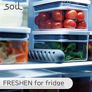 soil ソイル FRESHEN for fridge フレッシェンフォアフリッジ JIS-L493 珪藻土 リサイクルアッシュ 炭 吸水剤 吸湿剤 調湿剤 消臭剤 脱臭剤 冷蔵庫