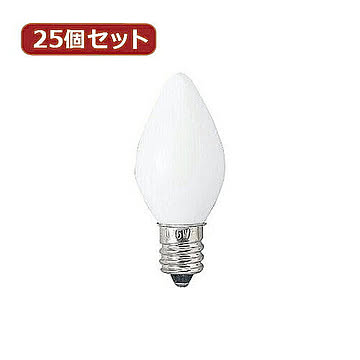 YAZAWA 25個セット ローソク球10Wホワイト C301210WX25 管理No. 4560352847143