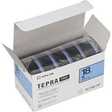 (業務用5セット) キングジム テプラ PROテープ/ラベルライター用テープ 【幅：18mm】 5個入り カラーラベル(青) SC18B-5P