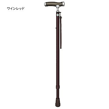 杖 やわらかグリップステッキ 伸縮 幅13x奥行3.5x高さ73〜95.5cm フジホーム