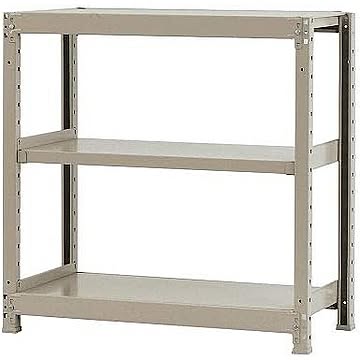 スチールラックのキタジマ 軽中量棚150kg アイボリー 150kg/段 (高さ90cm/3段)