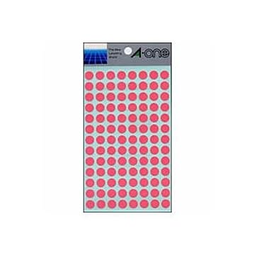 （まとめ） エーワン カラーラベル 丸型9mm径 07008 桃 1P14シート（1456片）入 【×10セット】