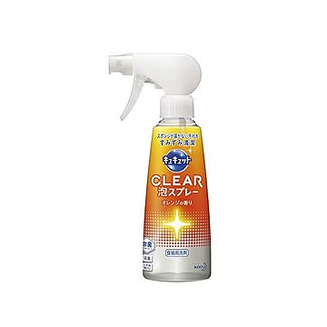 （まとめ） 花王 キュキュット クリア 泡スプレー オレンジ 本体 300ml 【×10セット】