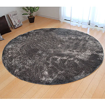 イケヒコ・コーポレーション シャギー調ラグ ラルジュ グレー 185cm円形
