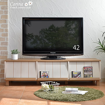 タカシン家具工業 CR-150TV テレビ台 ロータイプ ブルックリンスタイル ホワイト 幅150cm