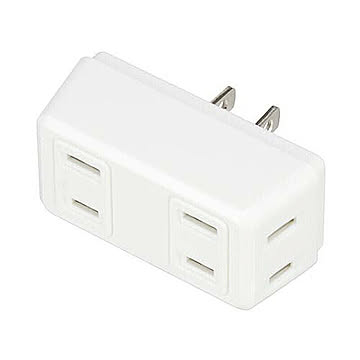 YAZAWA 4個口クワトロタップ Y02Q400WH 管理No. 4966307284290
