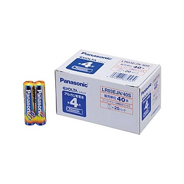 (まとめ）パナソニック アルカリ乾電池 EVOLTA 単4形 LR03EJN/40S 1パック(40本)【×3セット】