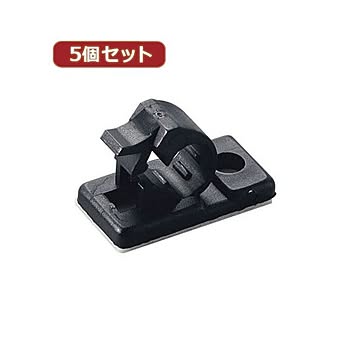 （まとめ）YAZAWA 5個セットケーブルクリップ FKN9X5【×2セット】