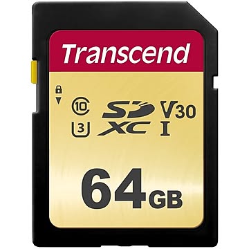 トランセンド 64GB SDXCカードUHS-1 U3 V30 CLASS10 [MLC] TS64GSDC500S