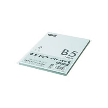 (まとめ) TANOSEE αエコカラーペーパーII B5 ライトブルー 少枚数パック 1冊（100枚） 【×30セット】