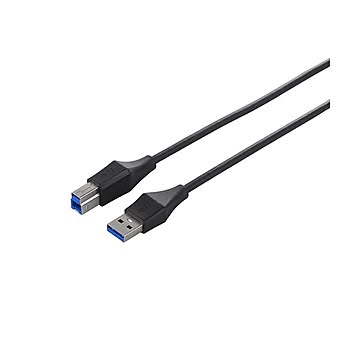 （まとめ） バッファロー ユニバーサルコネクター USB3.0 スリムケーブル （A）オス-（B）オス ブラック 1m BSUABSU310BK 1本 【×4セット】