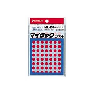 （まとめ） ニチバン カラーラベル 一般用 ML-151 一般用（単色） 8mm径 ML-1511 赤 1P入 【×10セット】