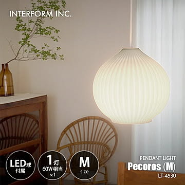 INTERFORM インターフォルム Pecoros (M) ペコロス M ペンダントライト (LED球付属) LT-4530 / ペンダントランプ 吊下げ照明 天井照明 白熱球対応 60W相当×1灯