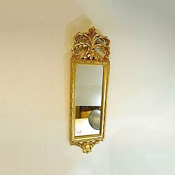 鏡 壁掛け イタリア製 飾りミラー（ゴールド）