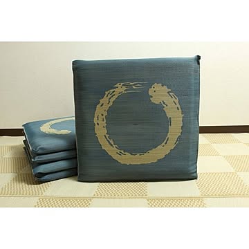 大関 リビング用い草座布団 5枚組 約55×55cm ブルー 抗菌防臭調湿 日本製