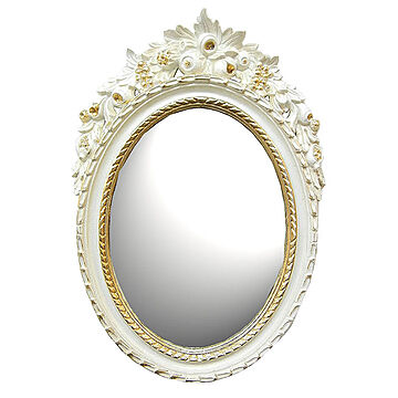 鏡 壁掛け イタリア製 クラシック ミラー Mirror アイボリー色 ユーロマルキ