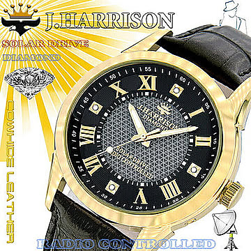 J.HARRISON 4石天然ダイヤモンド付・ソーラー電波時計 JH-085MGB 管理No. 4582263140687