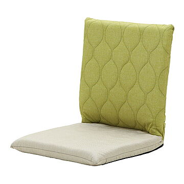 ヤマソロ リカモ 1年保証 座椅子 フロアチェア 折り畳み 刺繍 取っ手 コンパクト グリーン