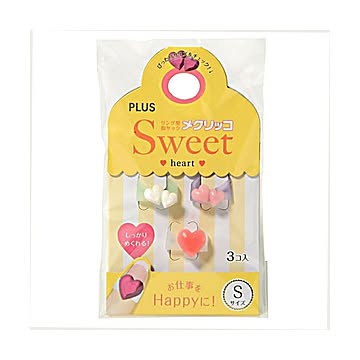 （まとめ） プラス メクリッコ Sweet ハート2S パールホワイト・ピンク・ローズ KM-301SA-3 1袋（3個：各色1個） ×30セット