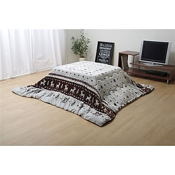 こたつ布団/こたつ掛け布団 単品 【ブラウン 約190×240cm】 長方形 洗える ノルディック柄 薄手【代引不可】