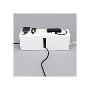 （まとめ） バッファロー ケーブルボックス 電源タップ＆ケーブル収容 Lサイズ ホワイト BSTB01LWH 1個 【×2セット】