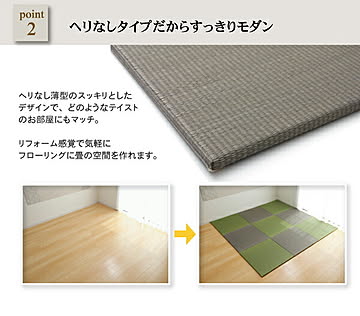 イケヒコ・コーポレーション 置き畳 プラード グレー 70×70cm 8313709