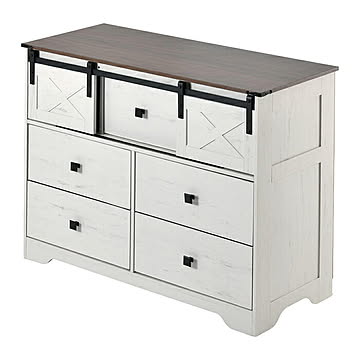 スライドドア付き チェスト 3段 組立式 ワイドタイプ ONLS0390 幅1005x奥行410x高さ745mm B.Bファニシング