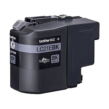 （まとめ）ブラザー インクカートリッジ ブラック大容量 LC21EBK 1個 【×3セット】
