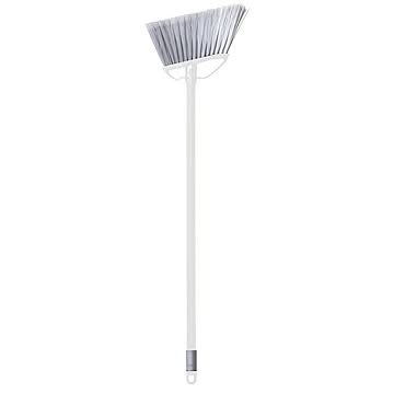 床用ほうき/フロアブラシ ショート ホワイト 幅24×奥行2.8×長さ86cm スチールパイプ 弾力性 先割れ加工 ka：z clean