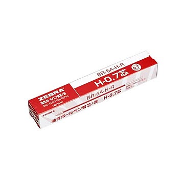 （まとめ） ゼブラ ボールペン替芯 BR-6A-H-R 赤 10本×10セット