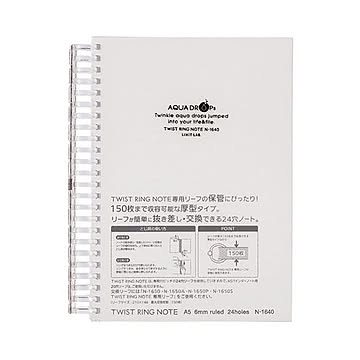 まとめ リヒトラブ AQUA DROPsツイストノート 超厚型 A5 B罫 乳白 100枚 N-1640-1 1冊 ×30セット