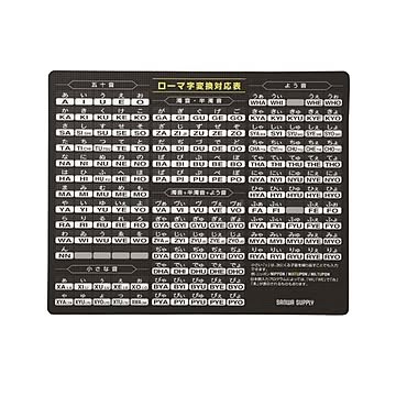 （まとめ）サンワサプライ マウスパッド（ローマ字、大、ブラック） MPD-OP17RL7BK【×5セット】