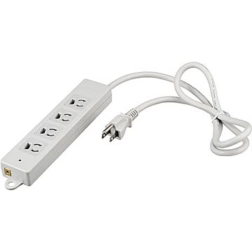 バッファロー（サプライ） 3ピン式電源タップ 2重構造 雷サージ＆ランプ付 1m ライトグレー BTKPLMJT3410LG