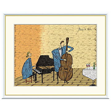 額絵 ジャズ プレイヤー 橋北太郎 52x42cm 三幸