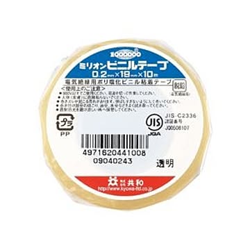 (まとめ) 共和 ミリオンビニールテープ 19mm×10m 透明 HF-110-A 1巻 【×60セット】