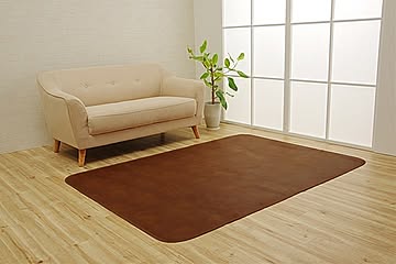 引っかき傷防止 ラグカバー ずれにくい 抗菌 シワになりにくい 約130×190cm ブラウン