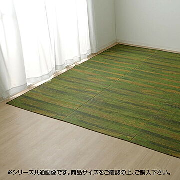 カイン 純国産 い草花ござカーペット 江戸間2畳 約174×174cm グリーン