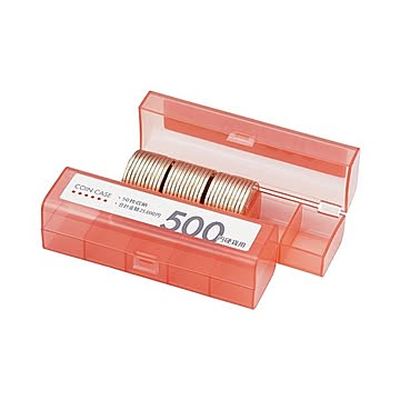 （まとめ） オープン工業 コインケース（50枚収納）500円硬貨用 赤 M-500 1個 【×50セット】